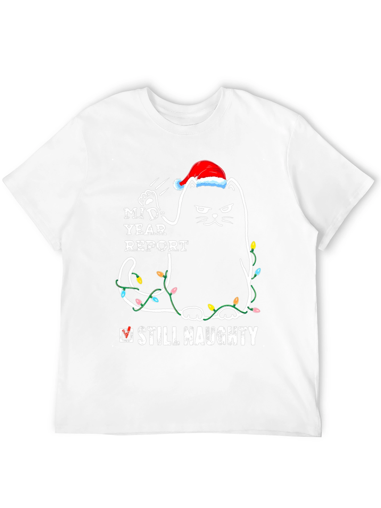 Naughty Cat Christmas T-Shirt