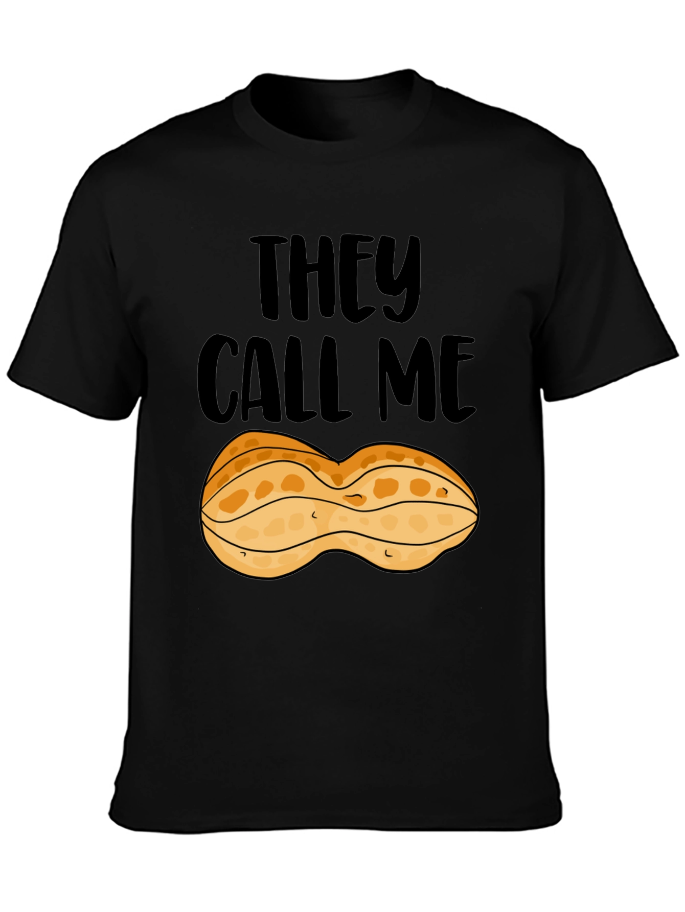 Peanut They Call Me Graphic Tee - Black