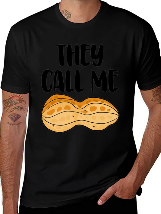 Peanut They Call Me Graphic Tee - Black