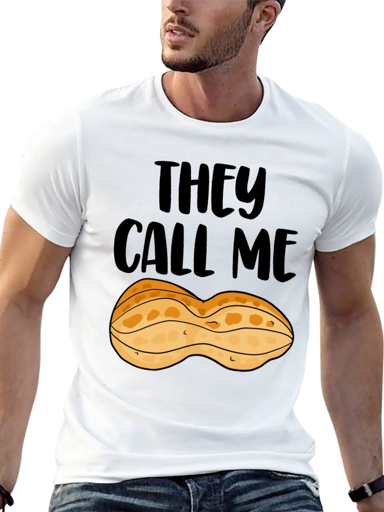 Peanut They Call Me Graphic Tee - Black