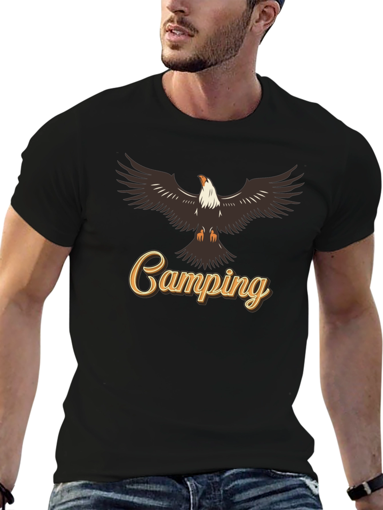 Camping Eagle Graphic Tee
