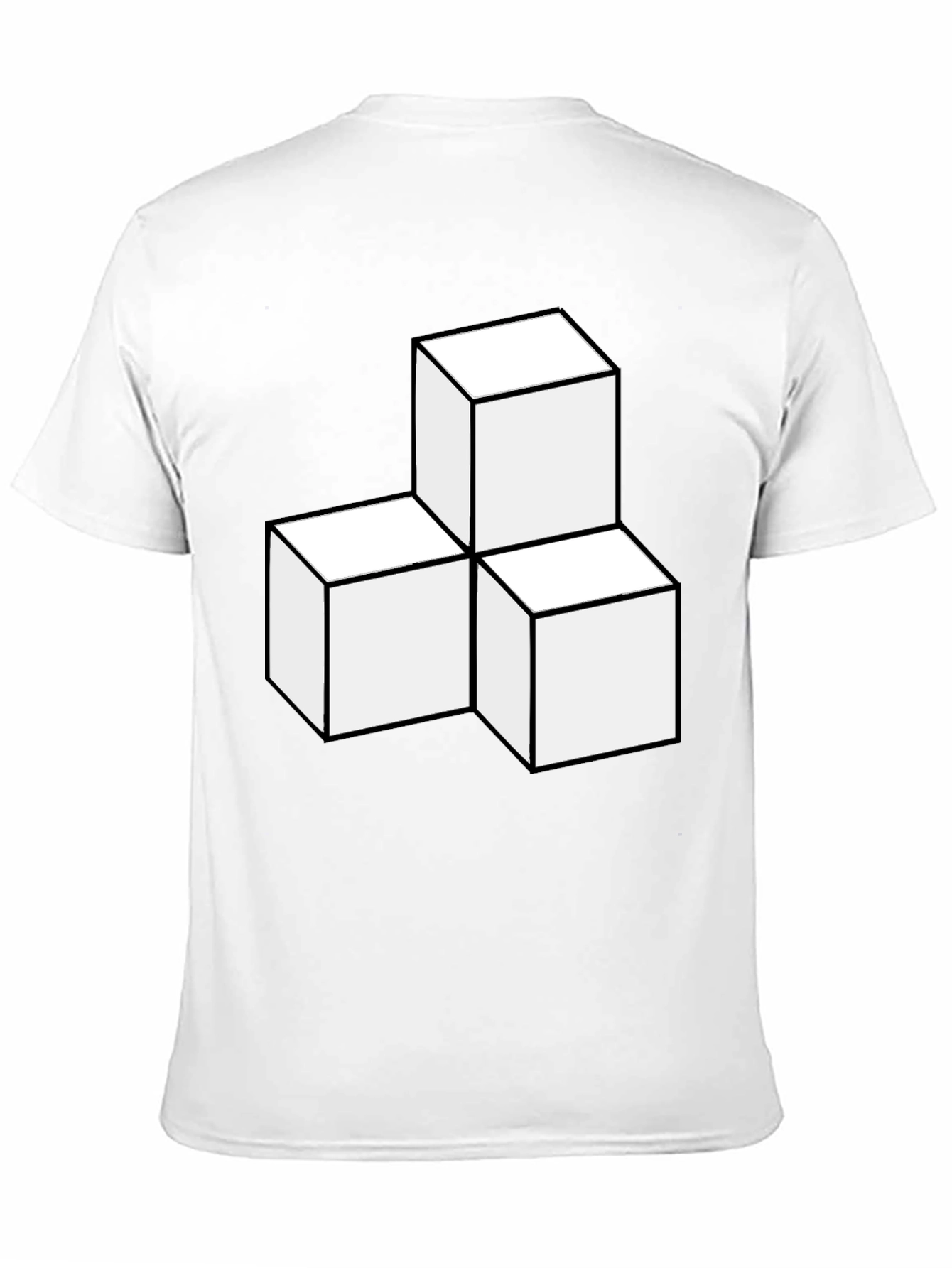 Geometric Cube Graphic Tee - Modern Black T-Shirt