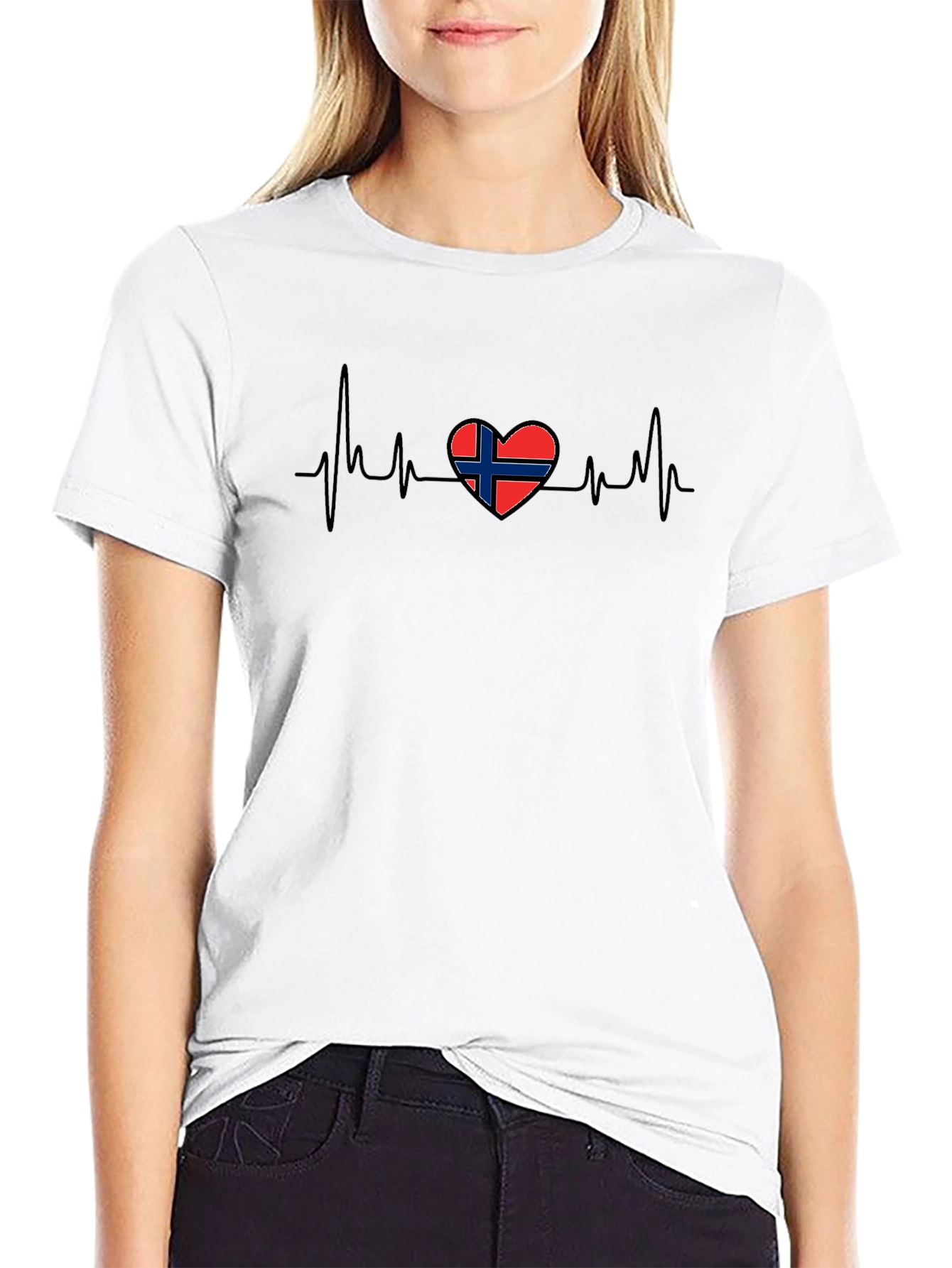 Norway Flag Heartbeat T-Shirt