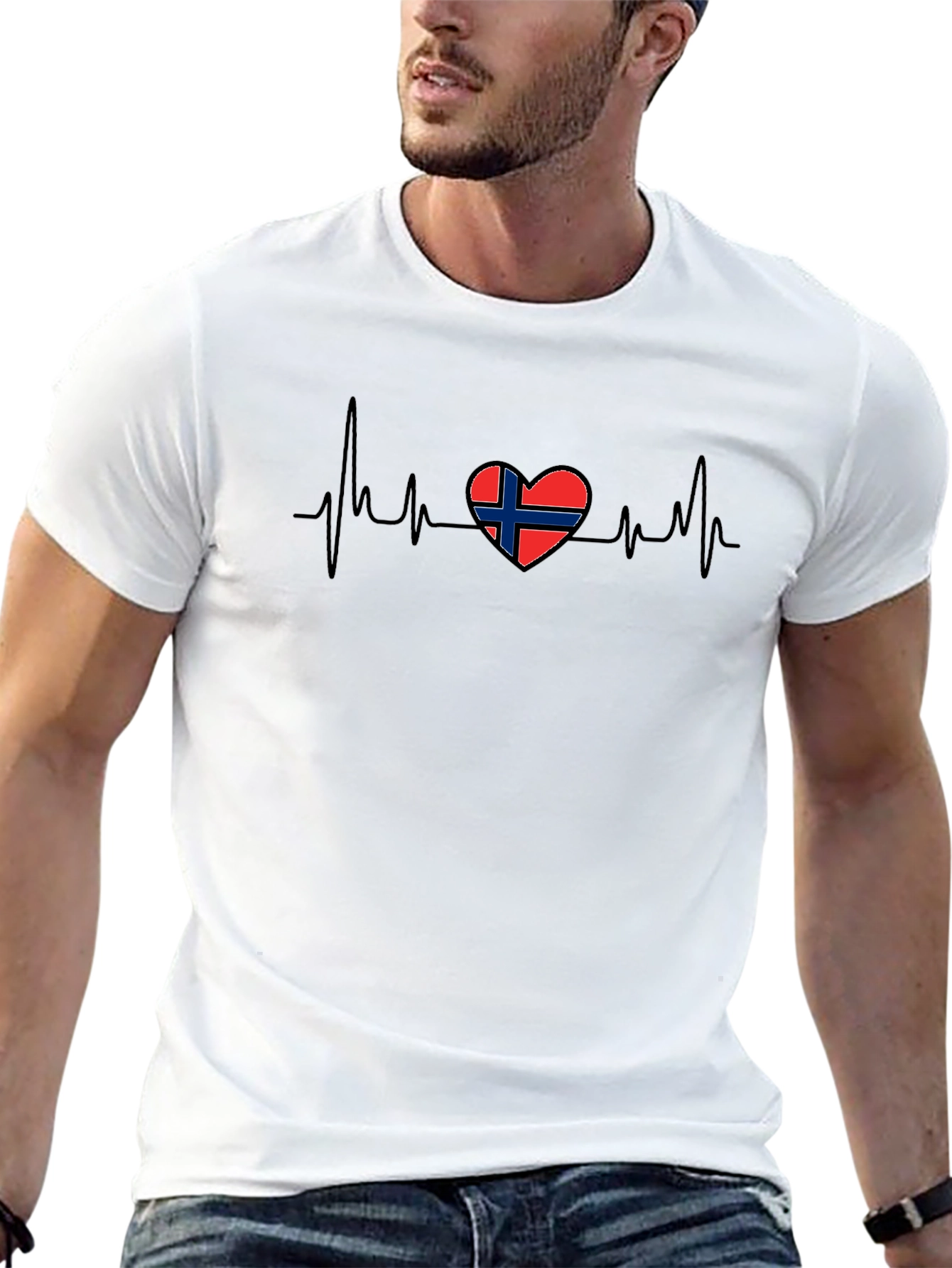 Norway Flag Heartbeat T-Shirt