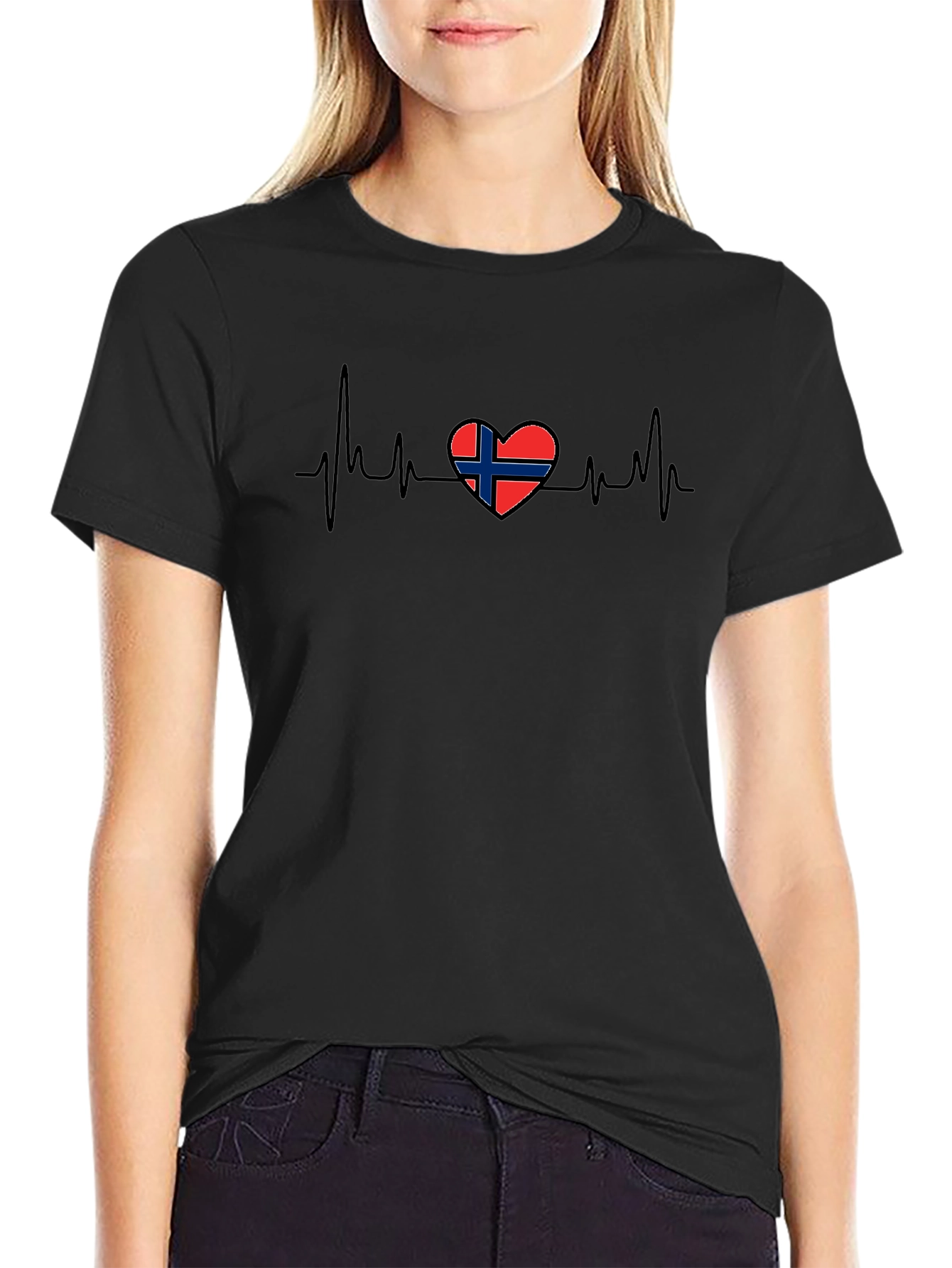 Norway Flag Heartbeat T-Shirt