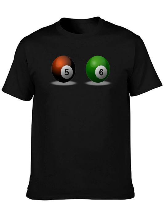 Billiards Ball T-Shirt - 5 & 6 Balls - Black