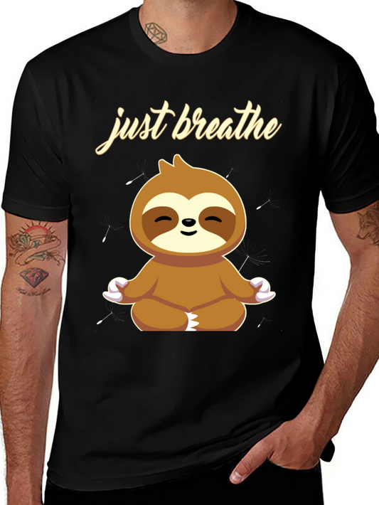 Just Breathe Sloth Graphic T-Shirt