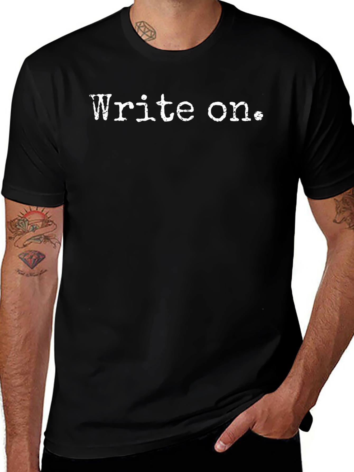 Write On T-Shirt - Black Novelty Tee
