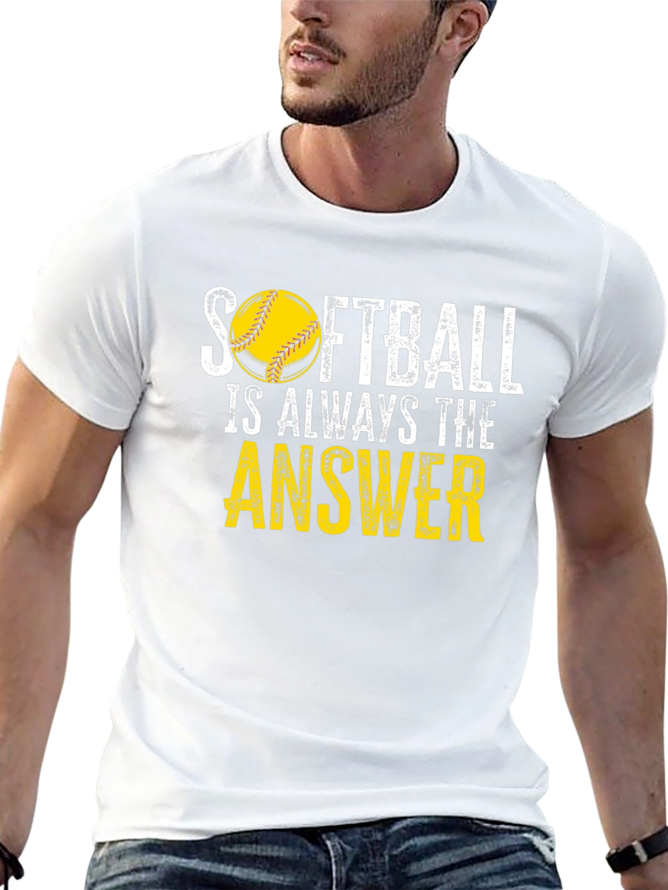 Softball Answer Black T-Shirt