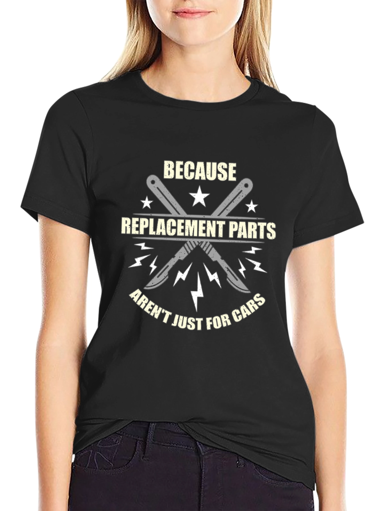 Replacement Parts Surgery Black T-Shirt