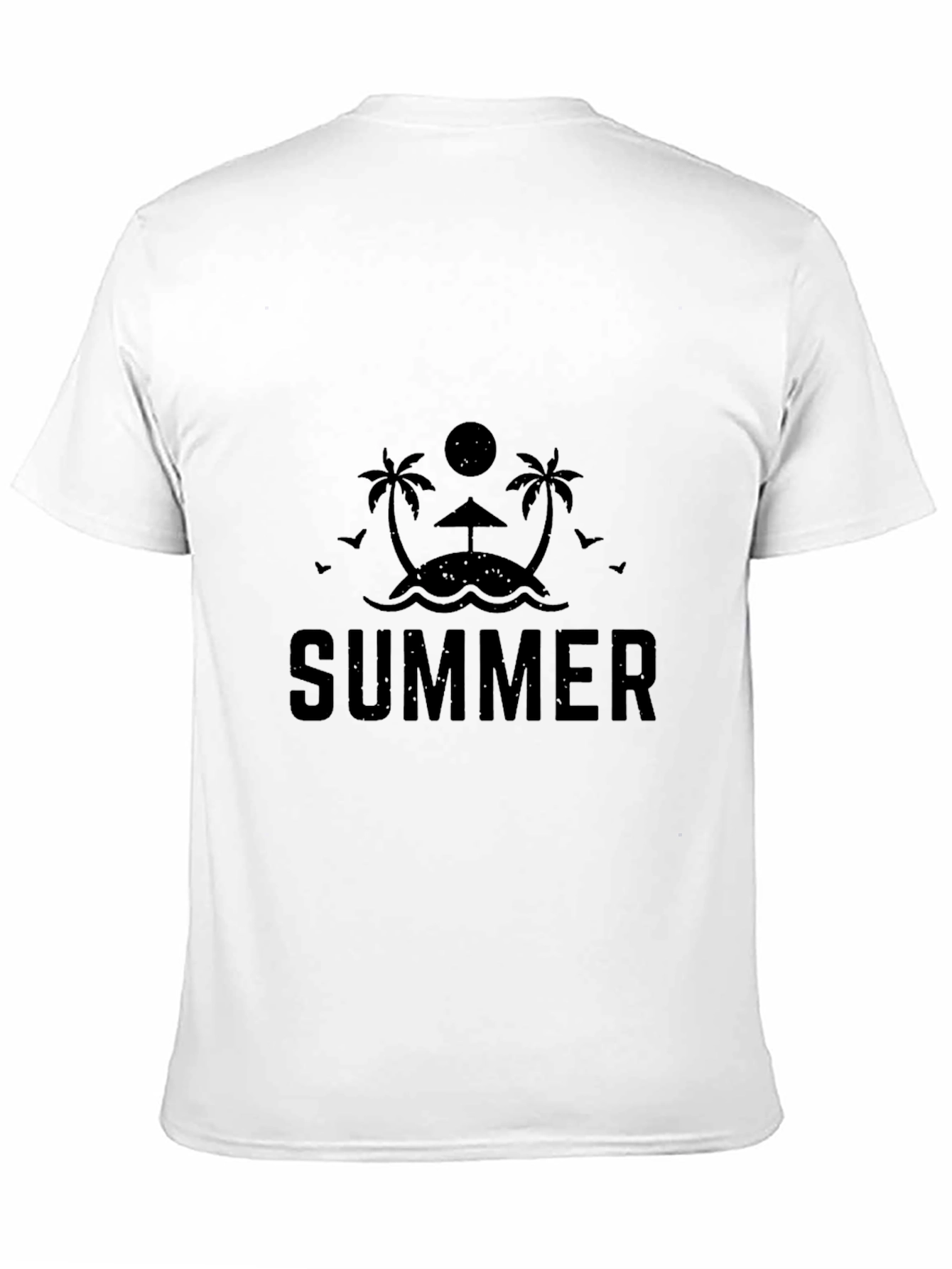 Summer Beach Graphic T-Shirt - Classic Black