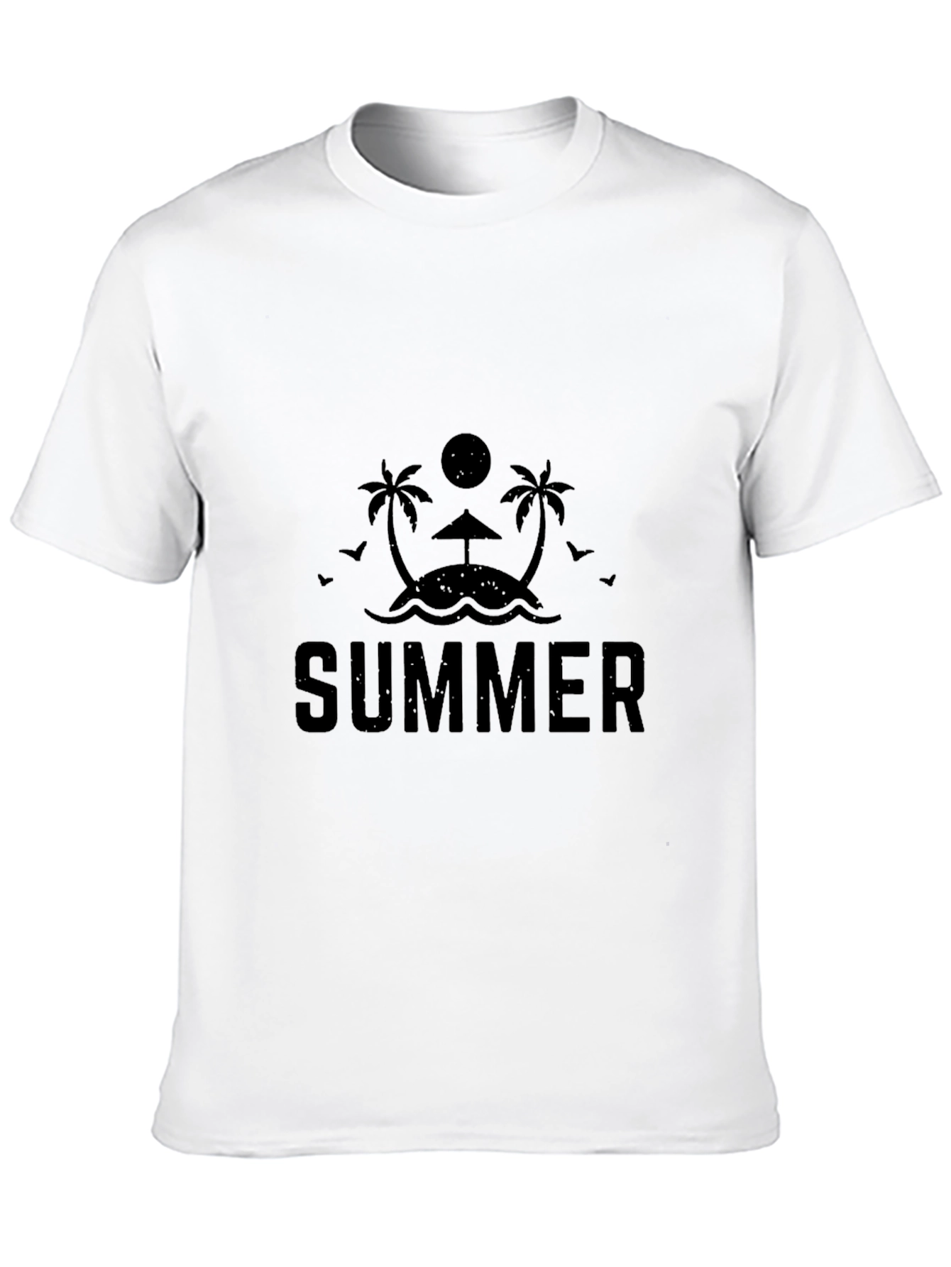 Summer Beach Graphic T-Shirt - Classic Black