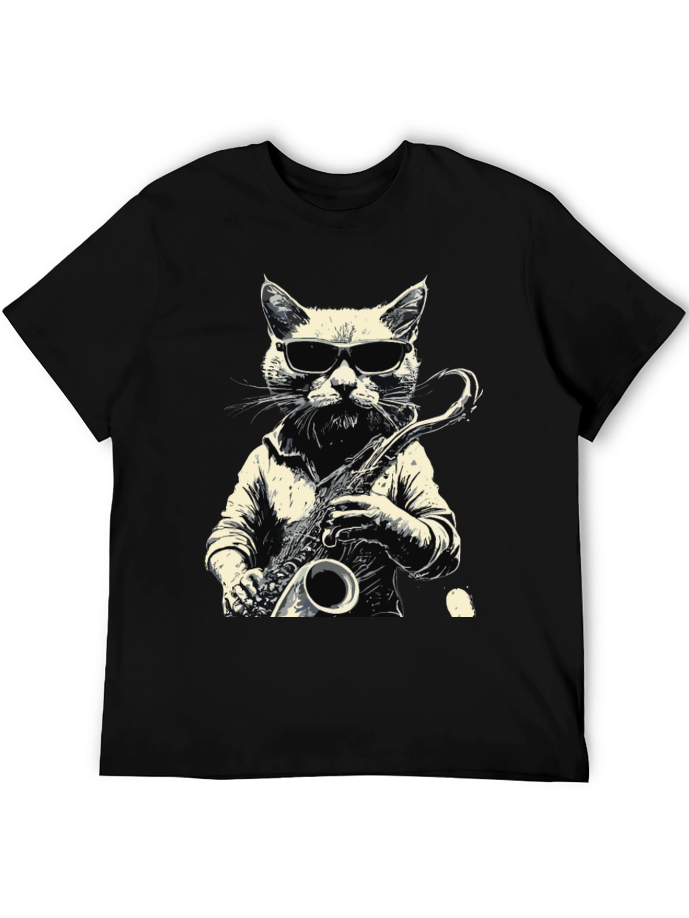Cool Cat Sax Player Graphic Tee