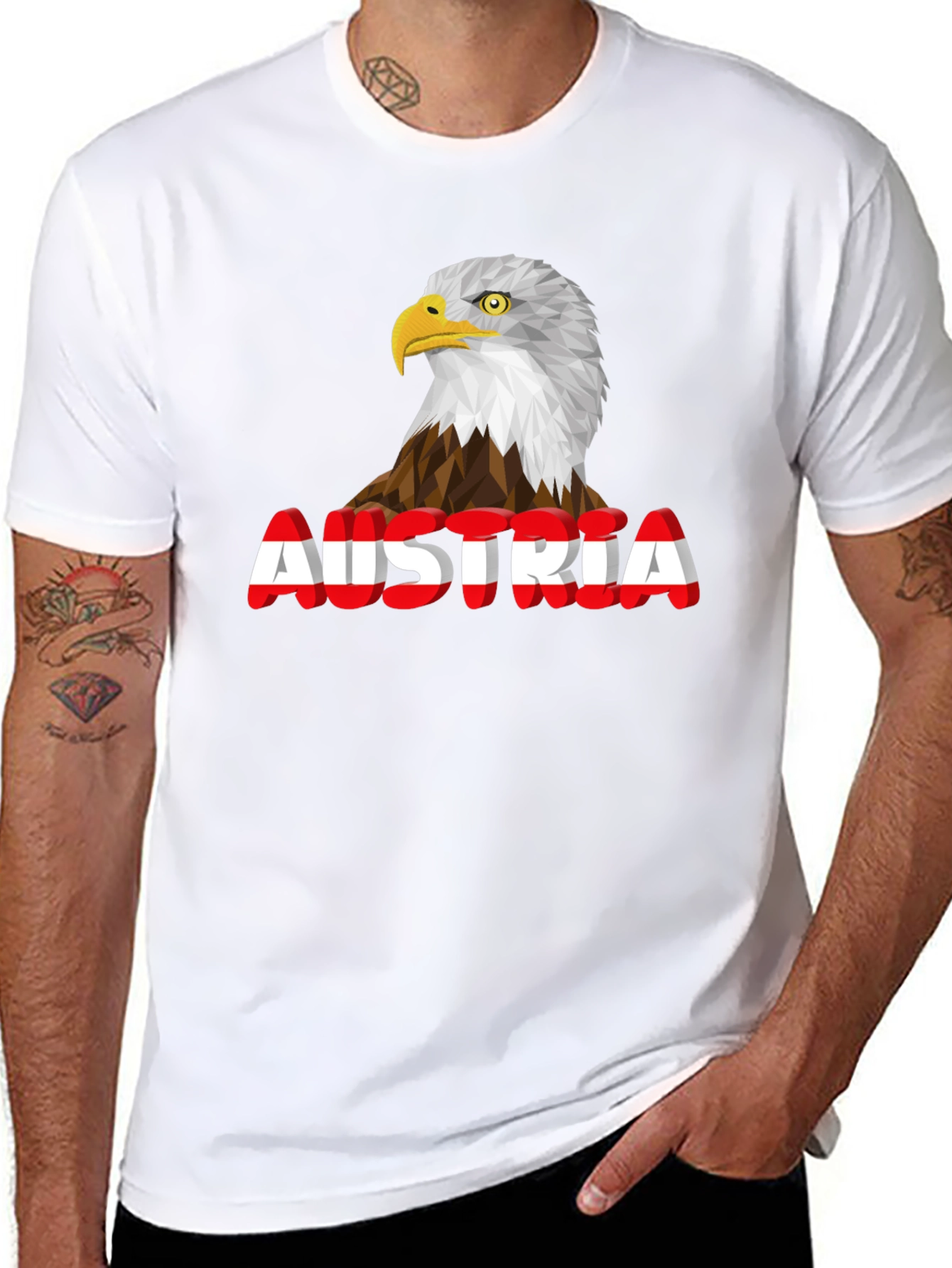 Austria Eagle Graphic Tee - Black Cotton Blend