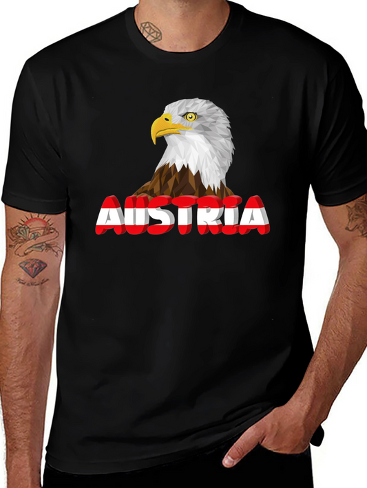 Austria Eagle Graphic Tee - Black Cotton Blend