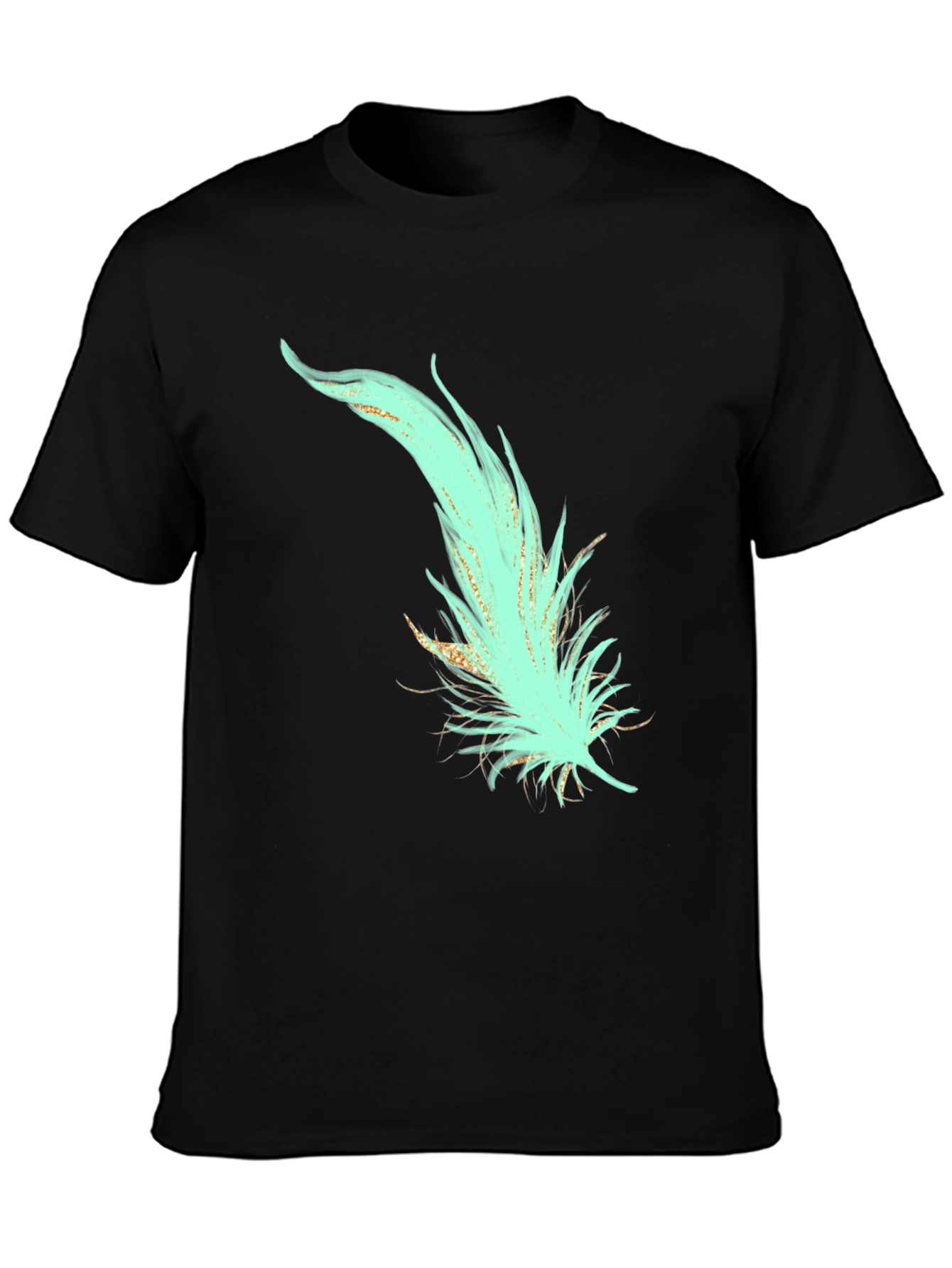 Feather Graphic T-Shirt - Stylish Black Tee