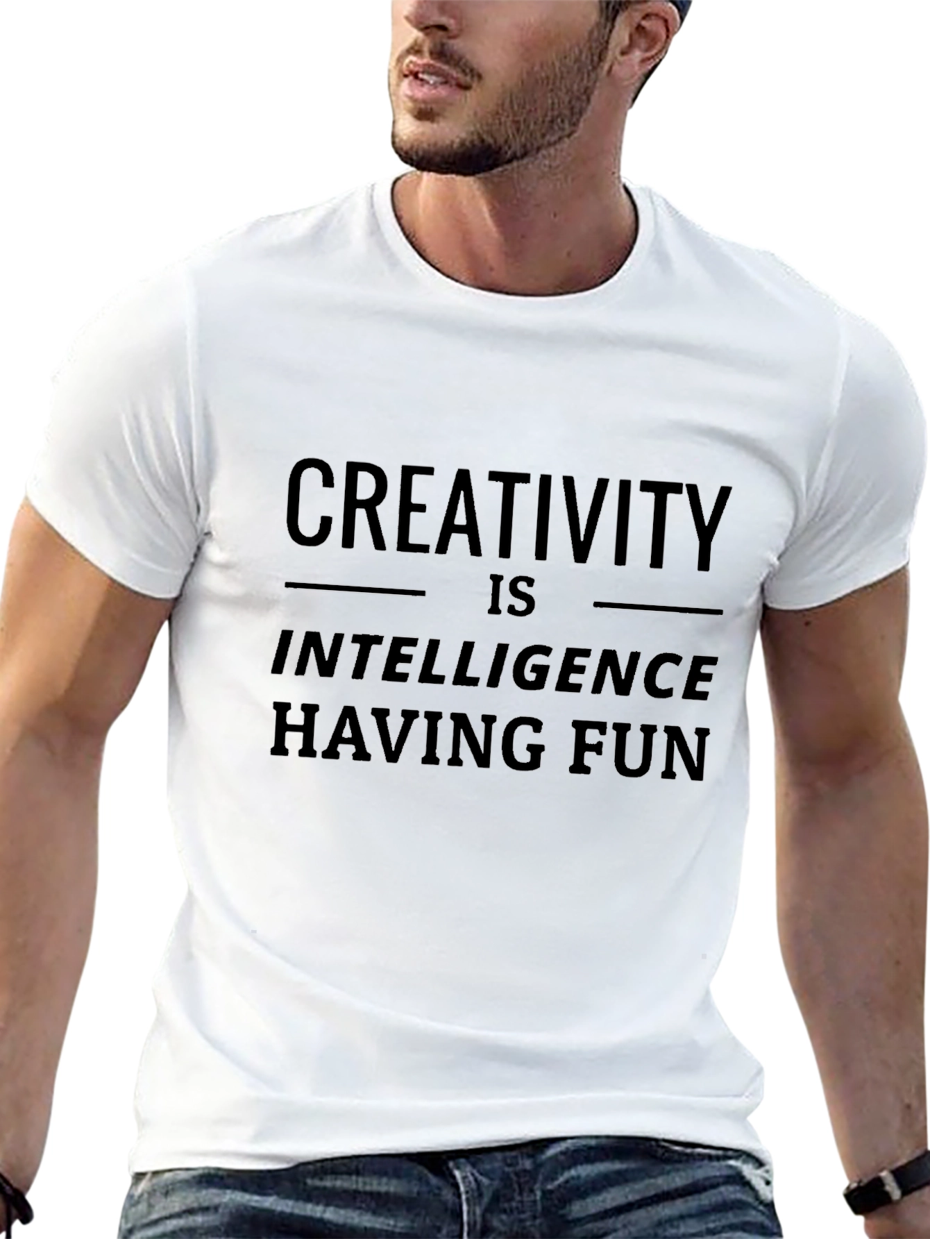 Creativity is Intelligence Having Fun Black T-Shirt