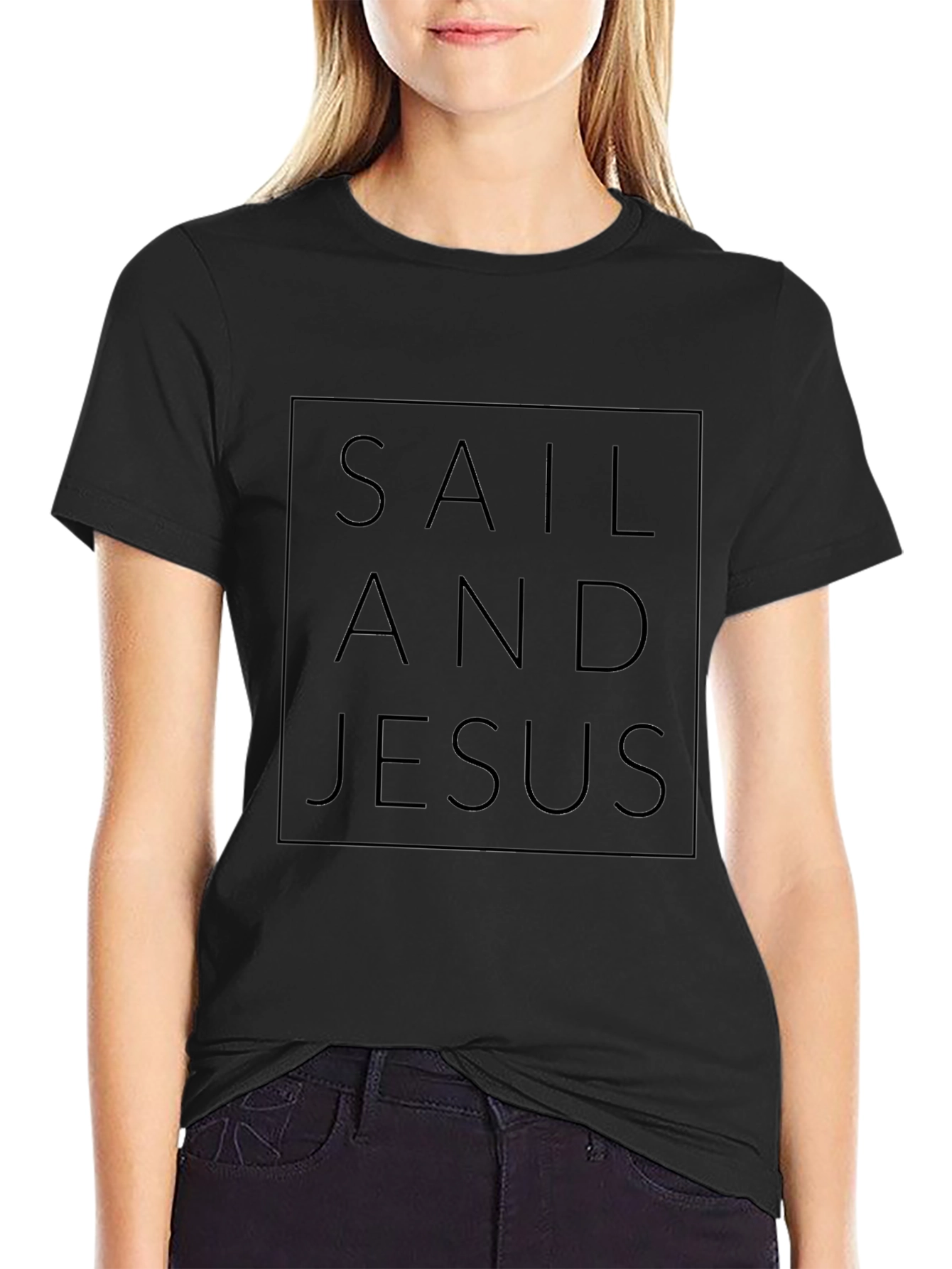 Sail And Jesus Black T-Shirt