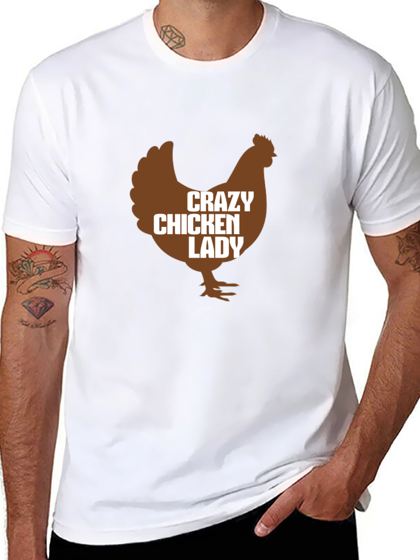 Crazy Chicken Lady T-Shirt - Funny Farm Animal Tee