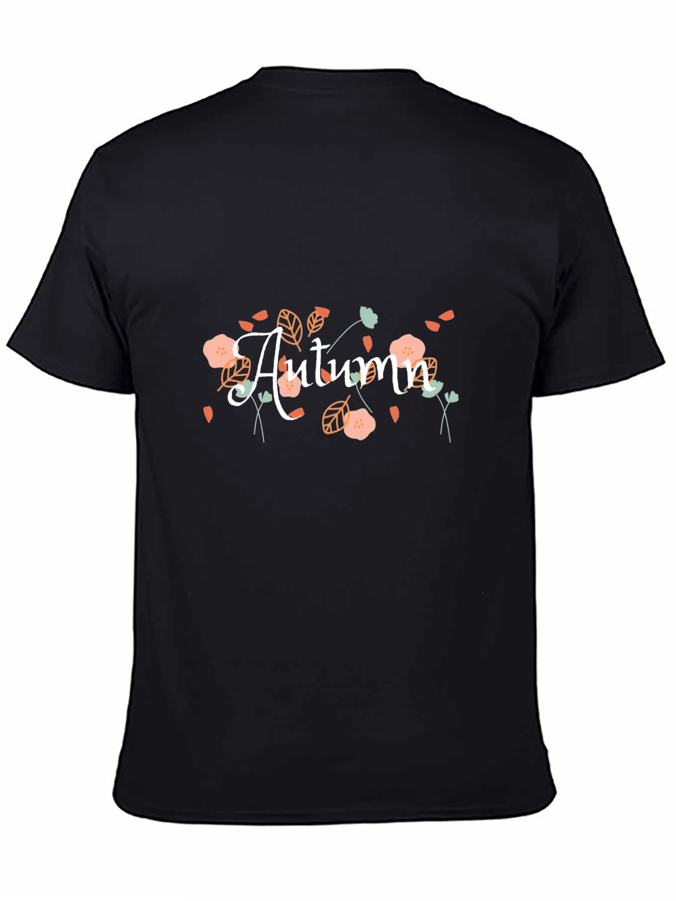 Autumn Floral Black T-Shirt