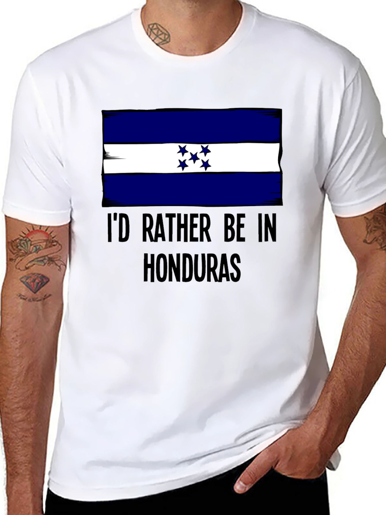 Honduras Flag T-Shirt: Id Rather Be In Honduras Tee