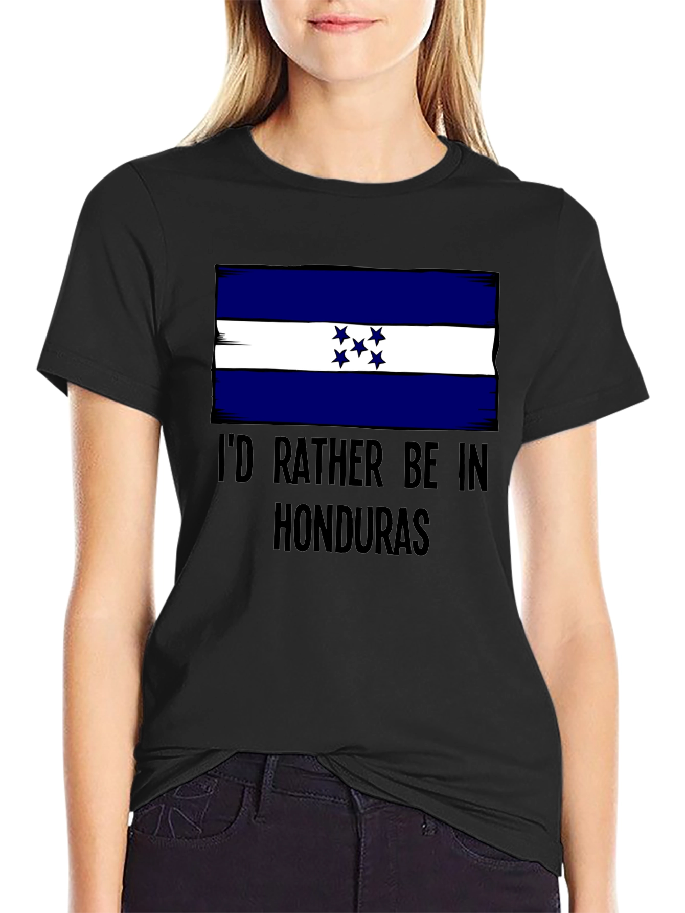Honduras Flag T-Shirt: Id Rather Be In Honduras Tee