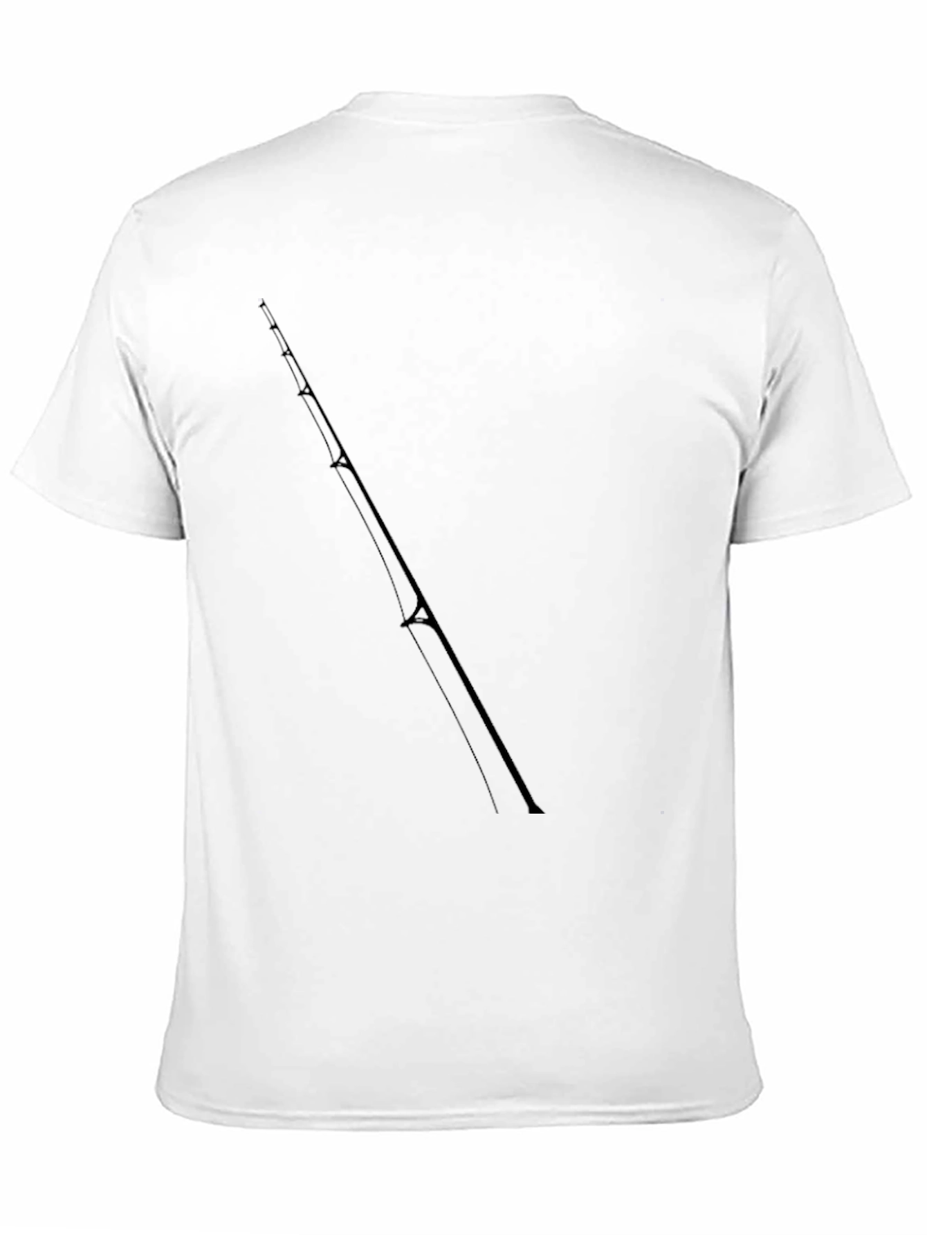 Fishing Rod Graphic Tee - Black Cotton T-Shirt