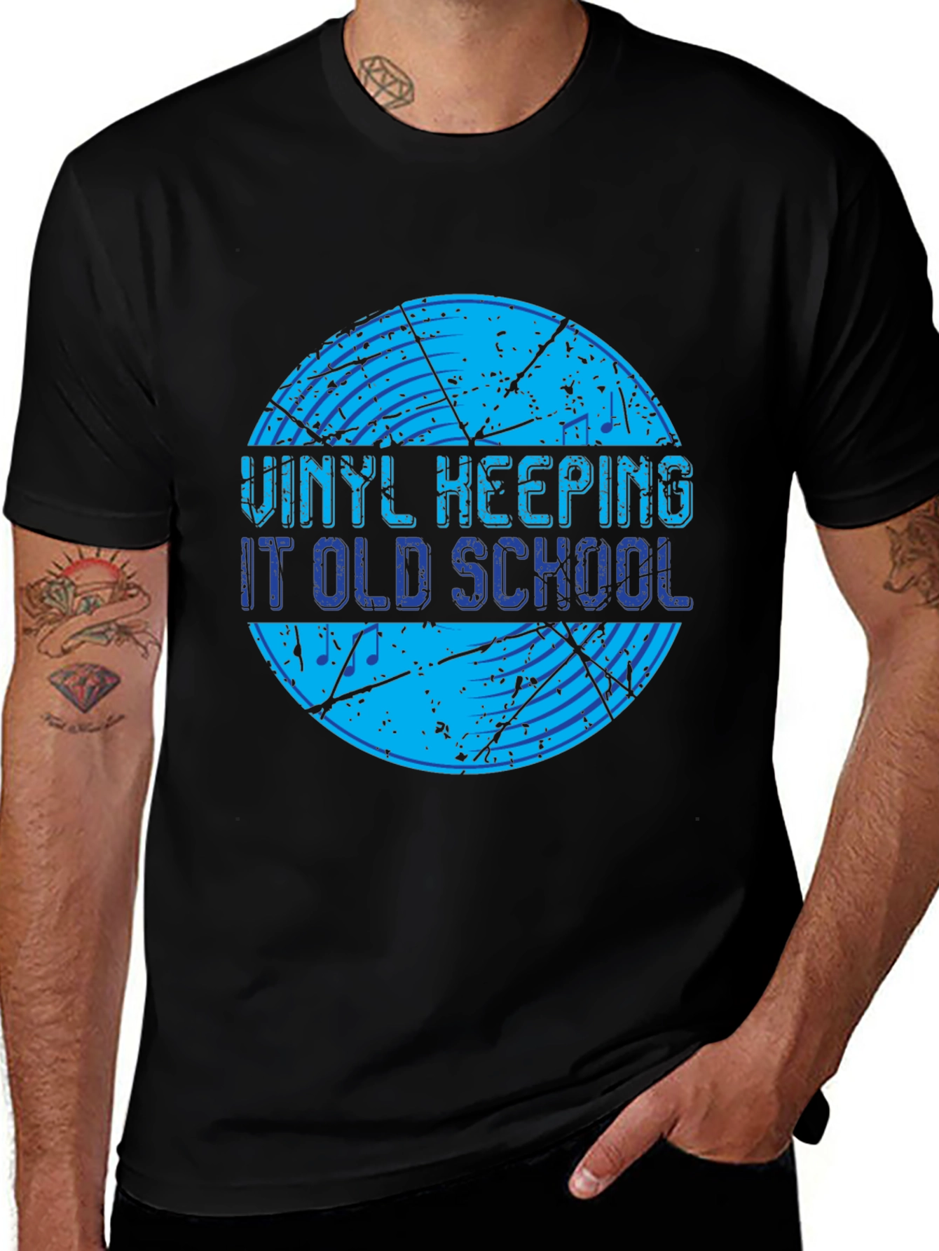 Vinyl Keeping It Old School Black T-Shirt
