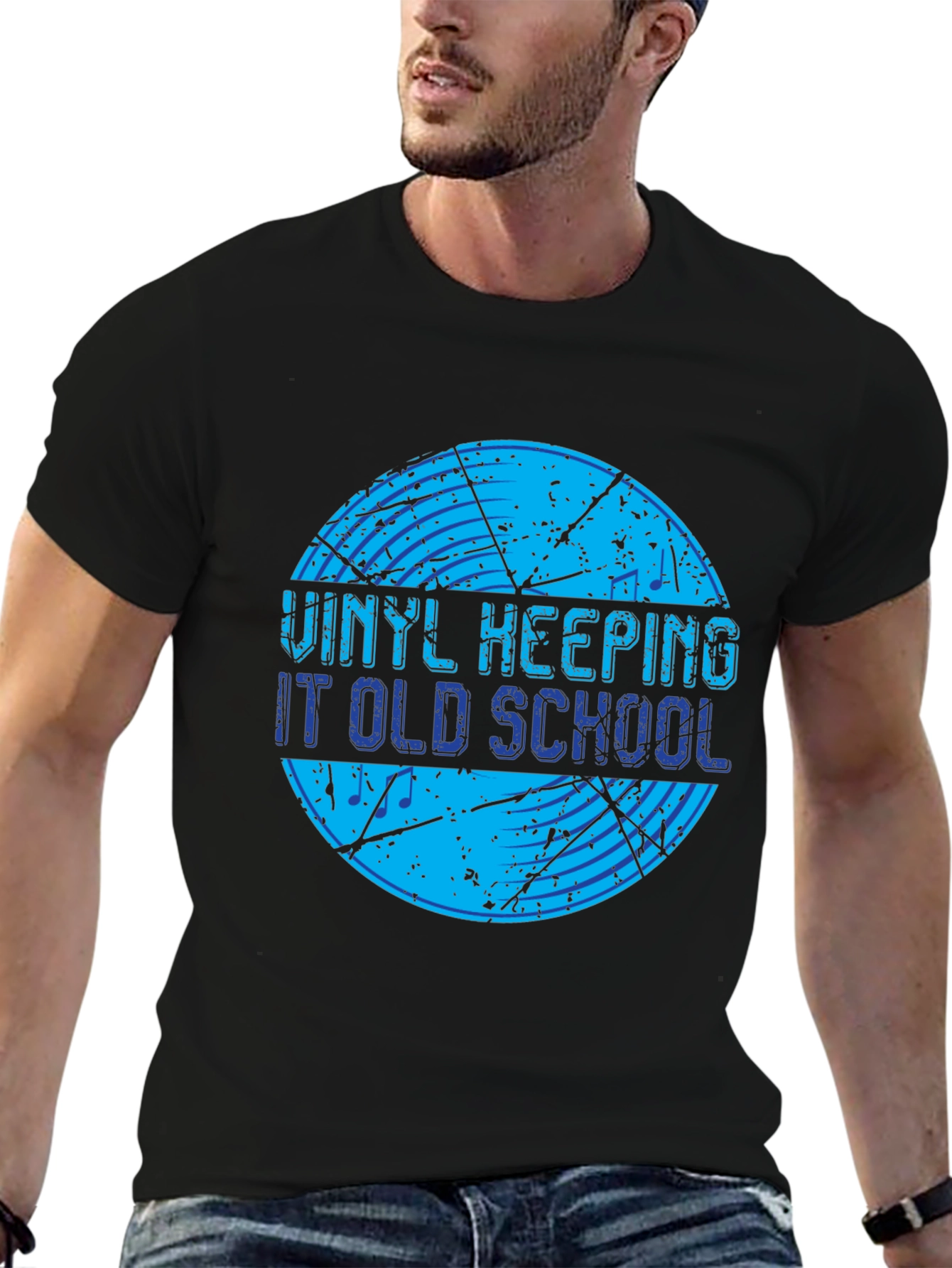 Vinyl Keeping It Old School Black T-Shirt