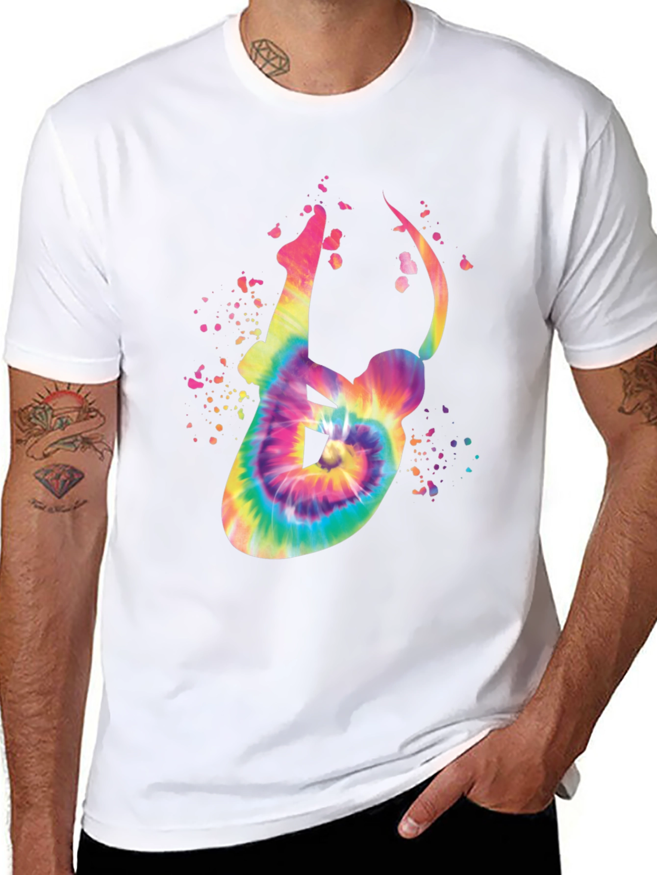 Tie-Dye Yoga Pose Graphic Tee - Relaxed Fit