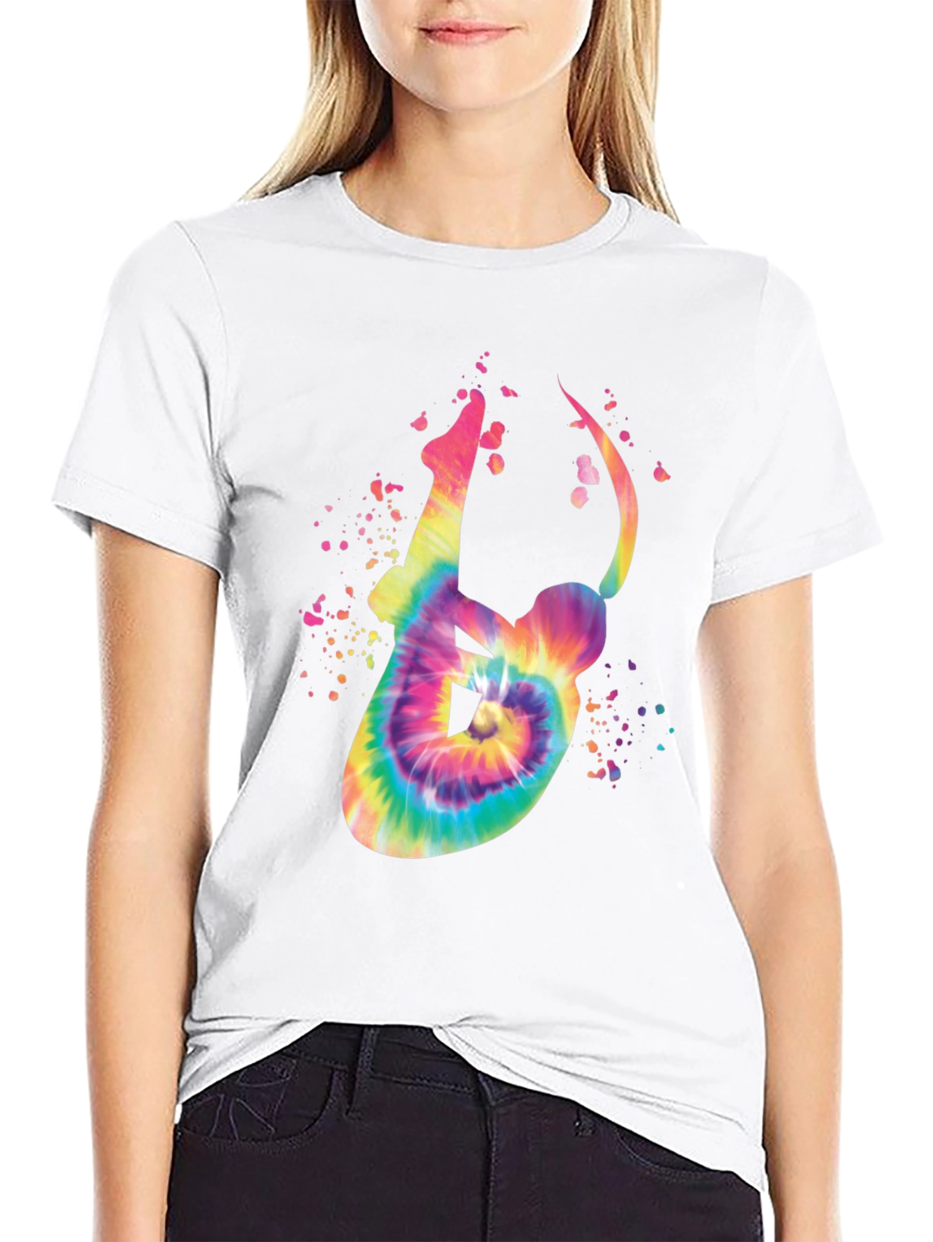 Tie-Dye Yoga Pose Graphic Tee - Relaxed Fit