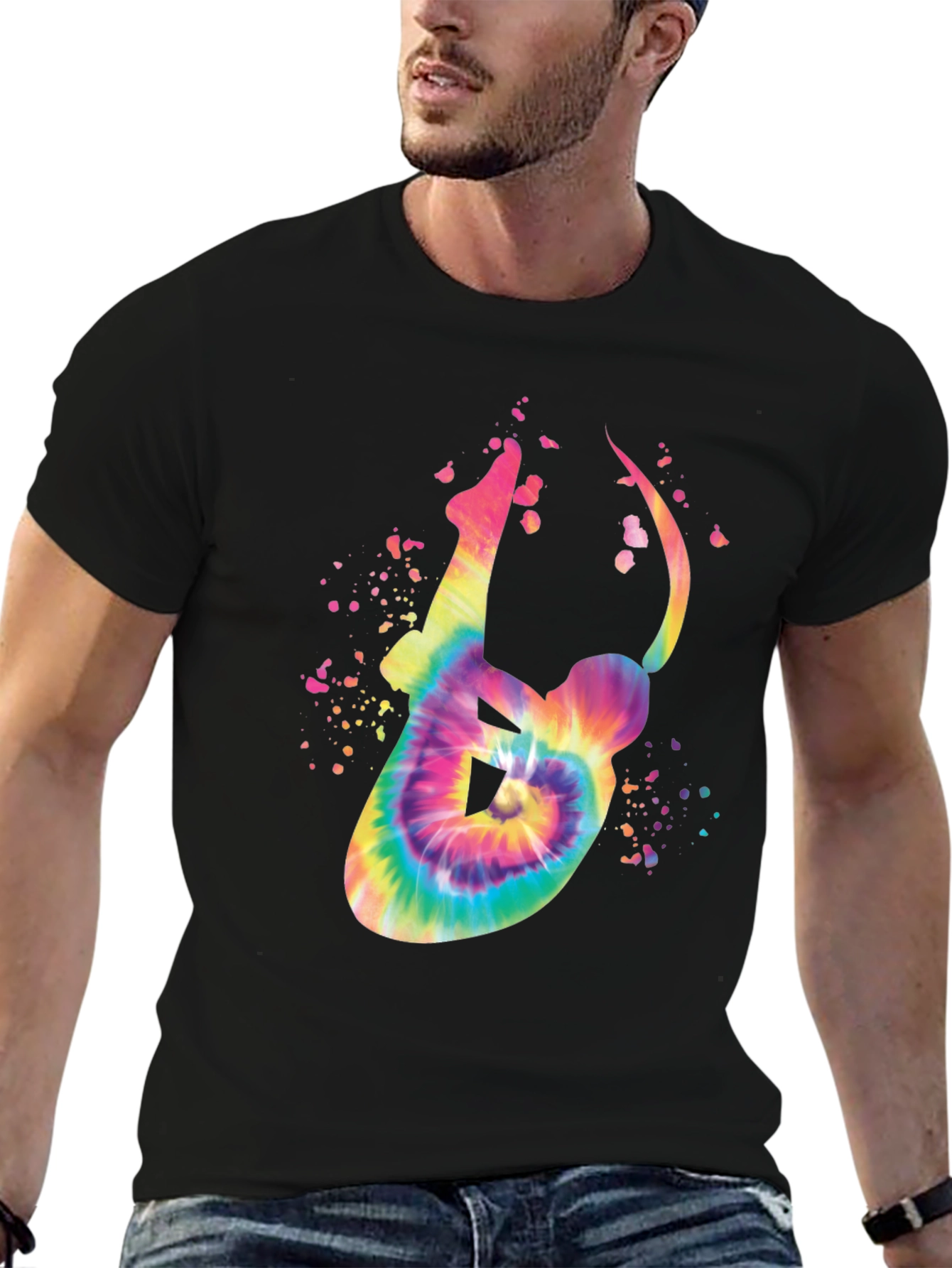 Tie-Dye Yoga Pose Graphic Tee - Relaxed Fit