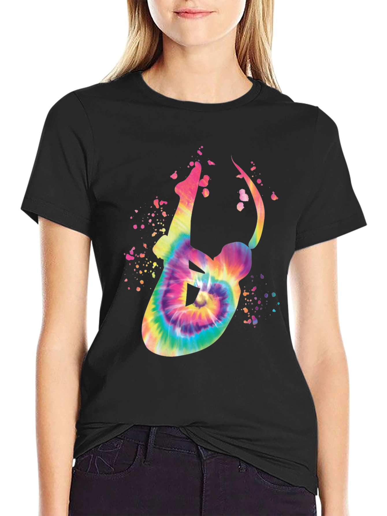 Tie-Dye Yoga Pose Graphic Tee - Relaxed Fit