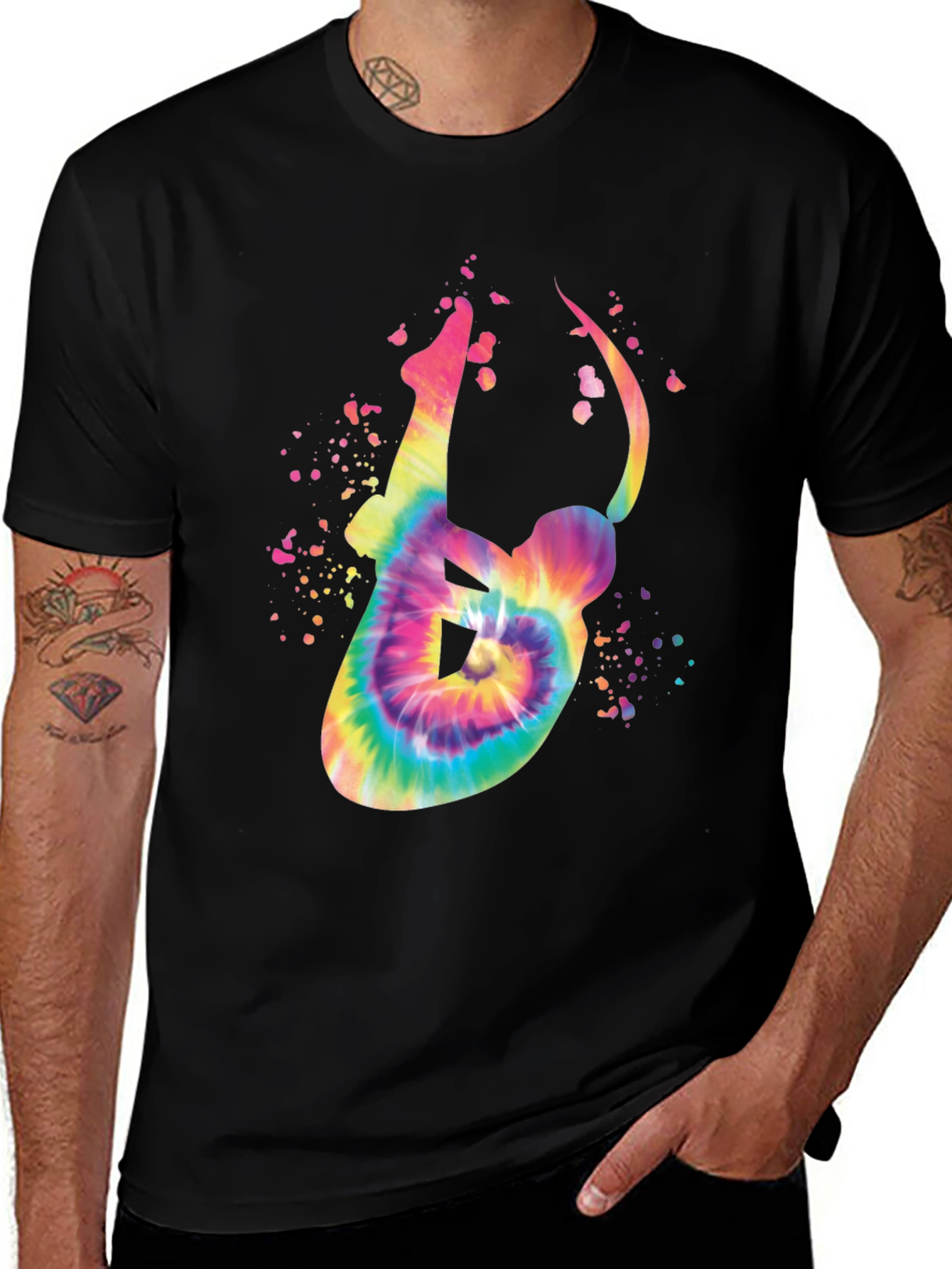 Tie-Dye Yoga Pose Graphic Tee - Relaxed Fit