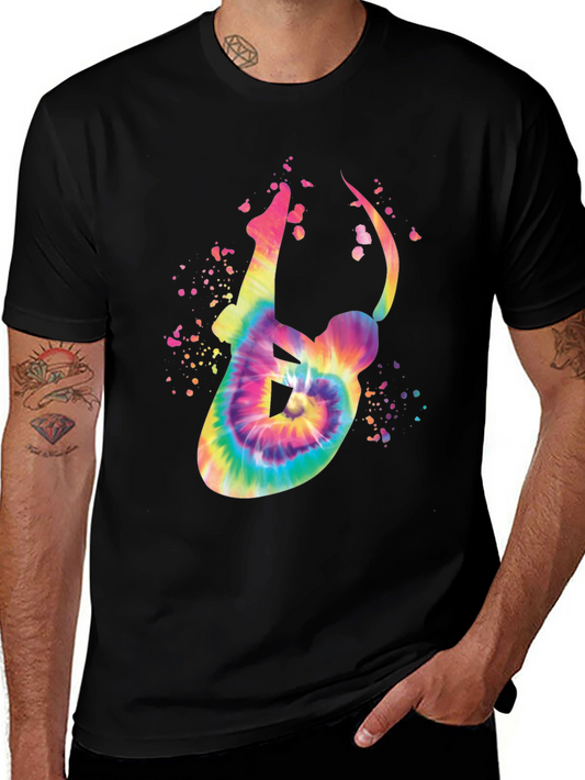 Tie-Dye Yoga Pose Graphic Tee - Relaxed Fit