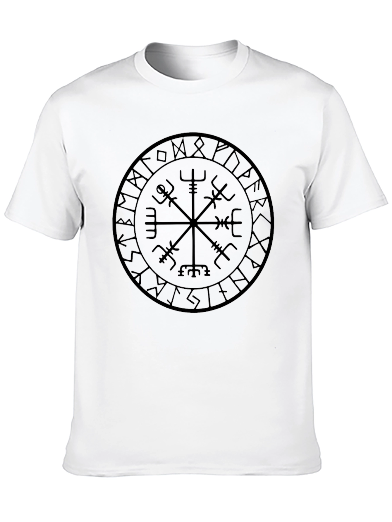 Viking Compass Graphic Tee - Black Cotton Blend