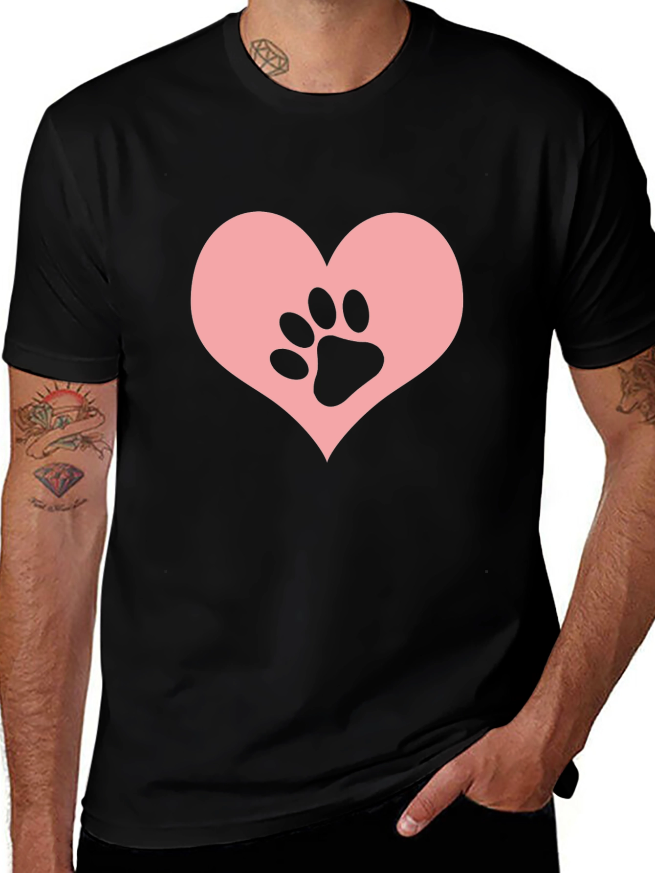 Paw Heart T-Shirt – Cute Pet Lover Graphic Tee