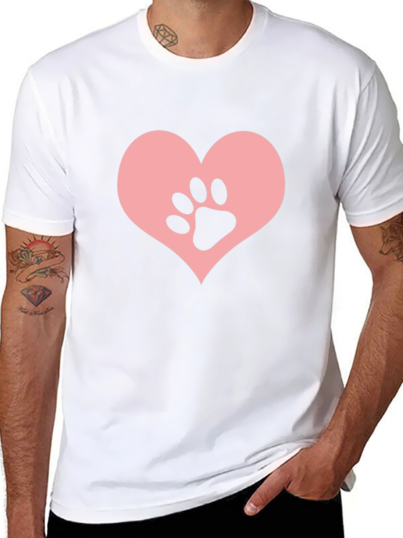 Paw Heart T-Shirt – Cute Pet Lover Graphic Tee