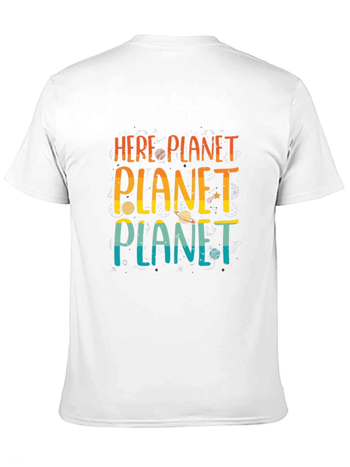 Here Planet Planet Planet Graphic T-Shirt