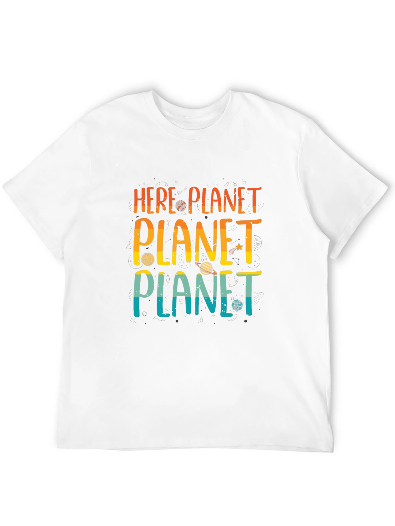 Here Planet Planet Planet Graphic T-Shirt