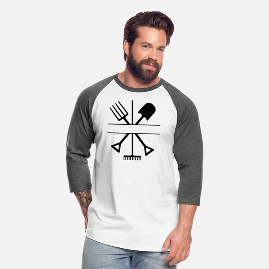 Garden tools crossed with text space