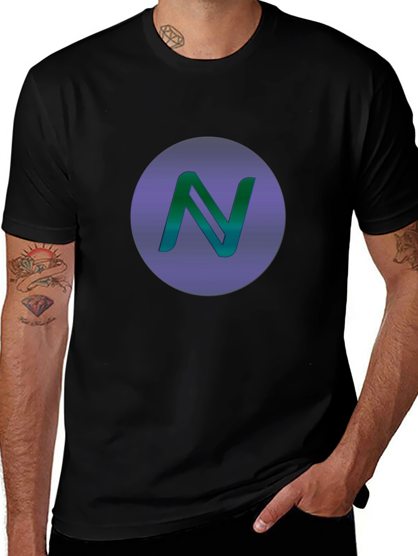 Gradient N Logo Black T-Shirt