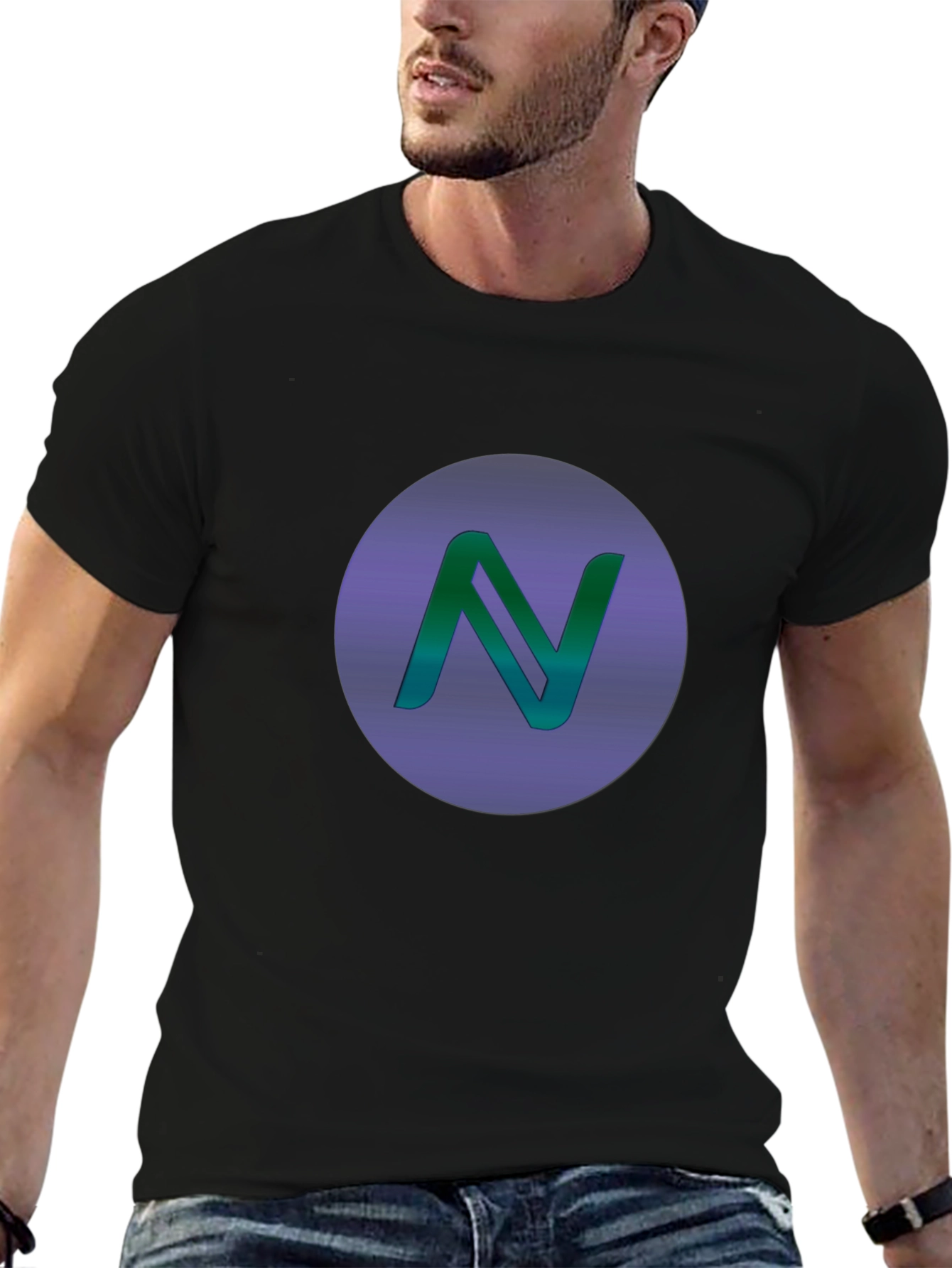 Gradient N Logo Black T-Shirt