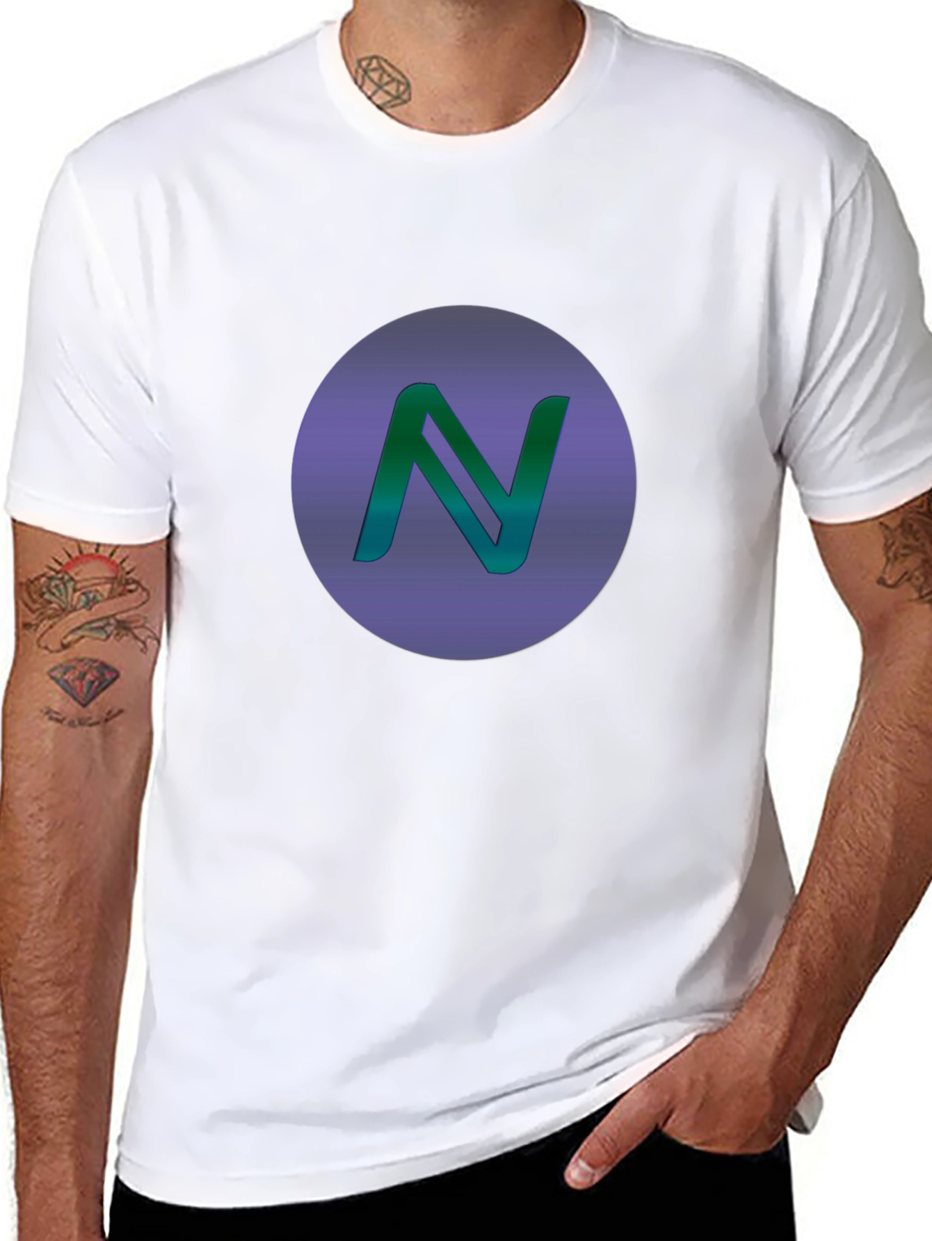Gradient N Logo Black T-Shirt