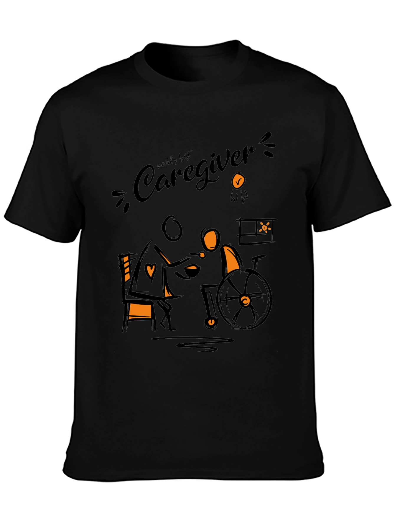 Worlds Best Caregiver T-Shirt - Black