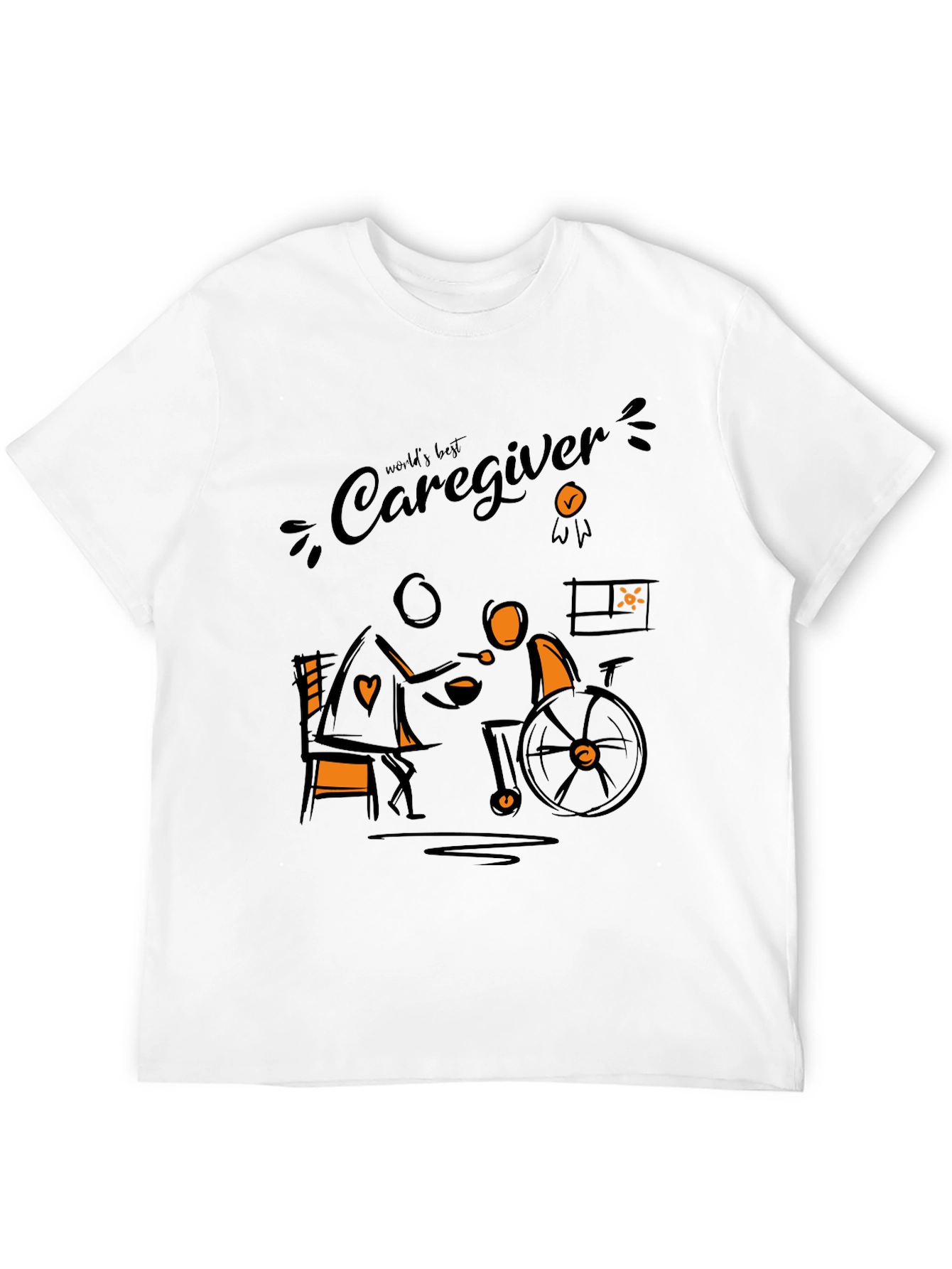 Worlds Best Caregiver T-Shirt - Black