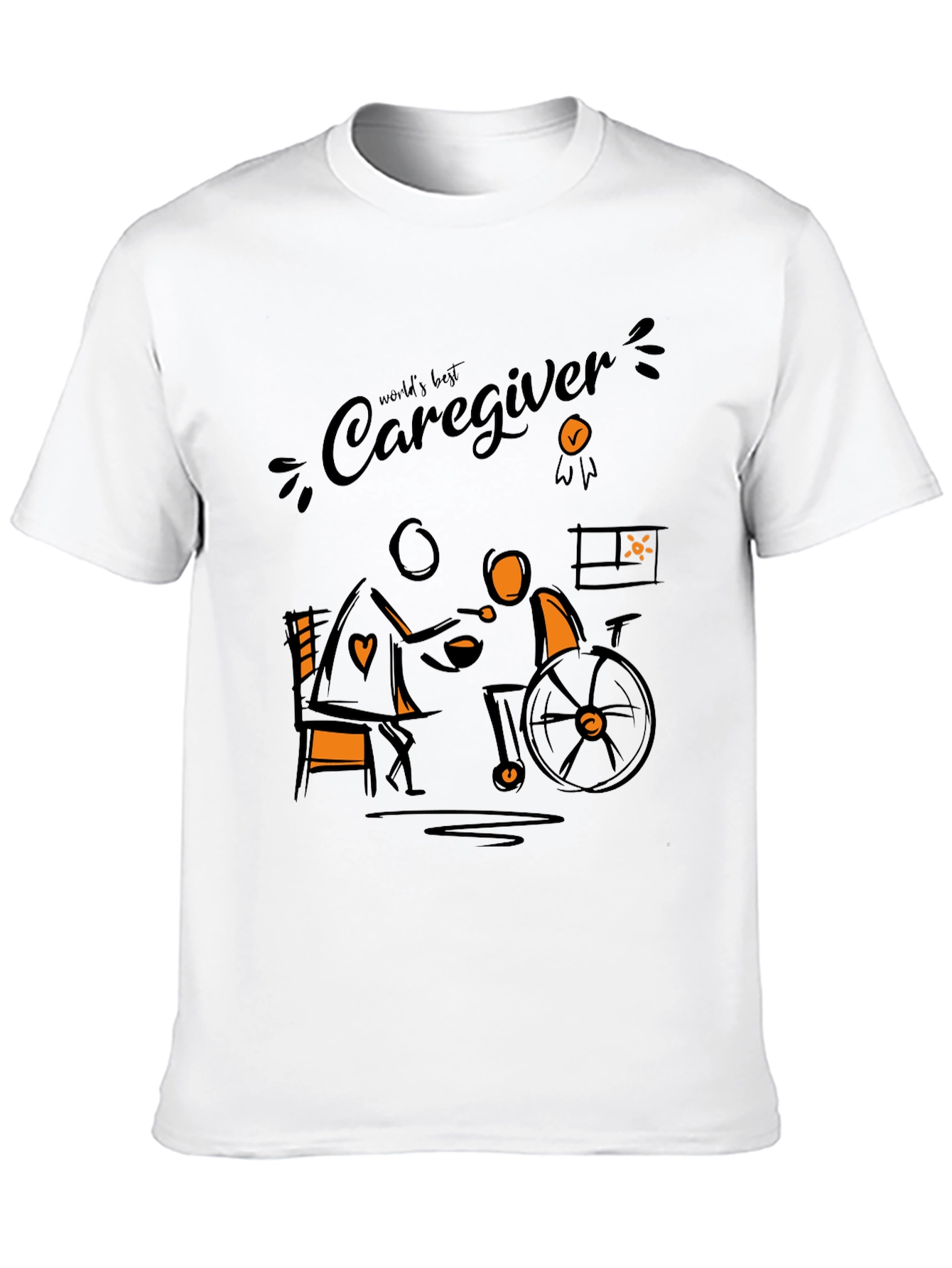 Worlds Best Caregiver T-Shirt - Black