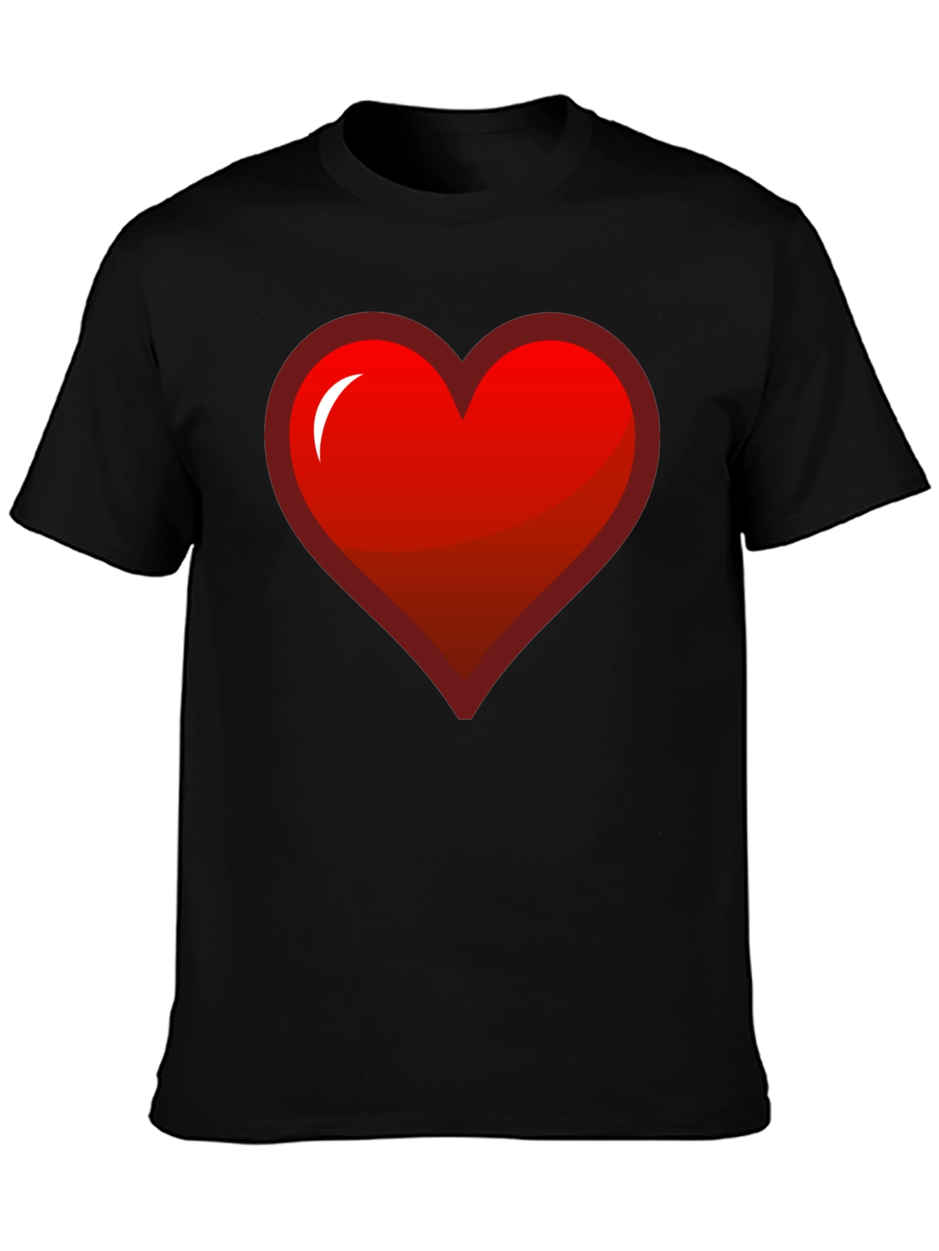 Red Heart Graphic Black T-Shirt