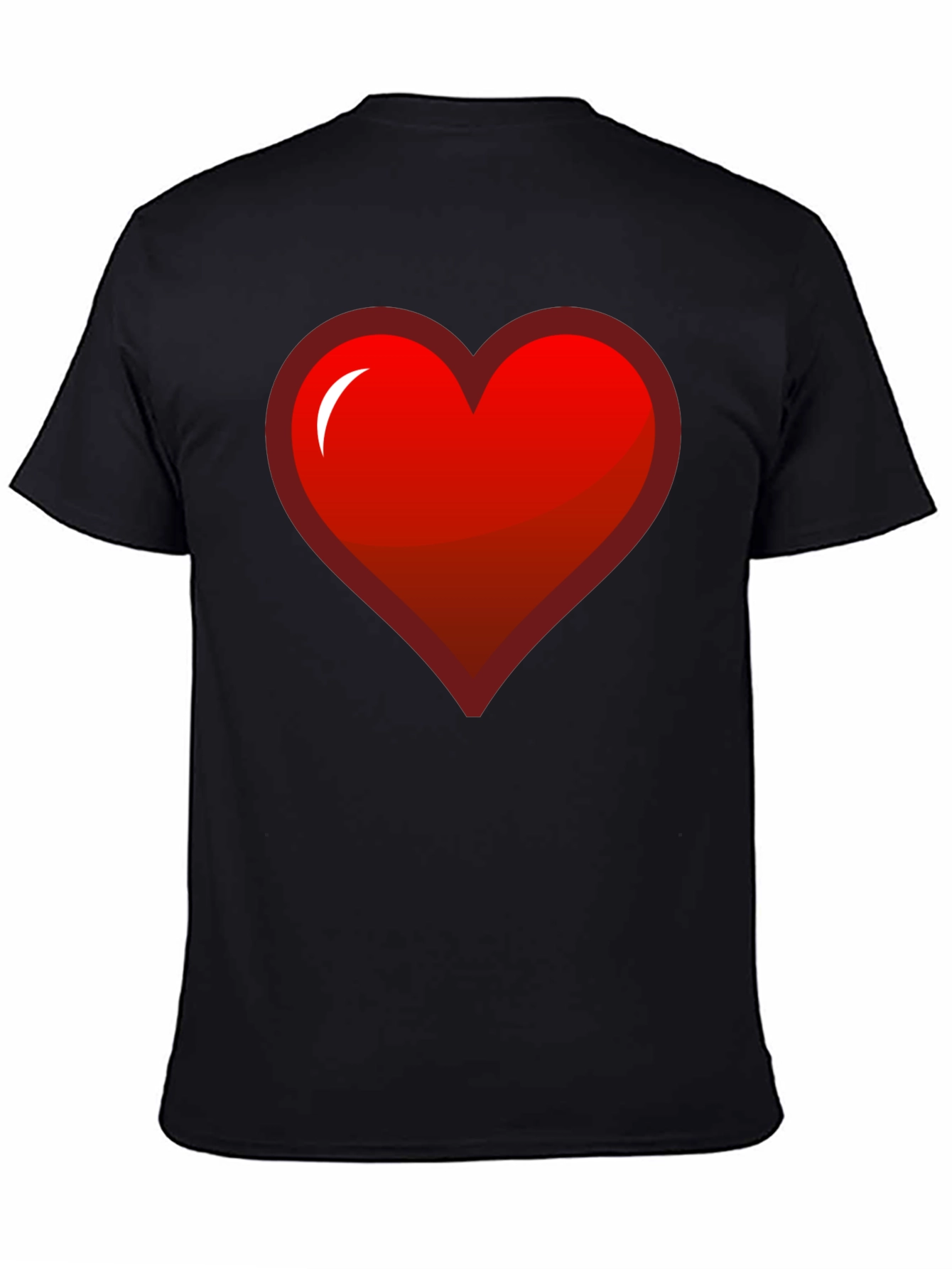 Red Heart Graphic Black T-Shirt