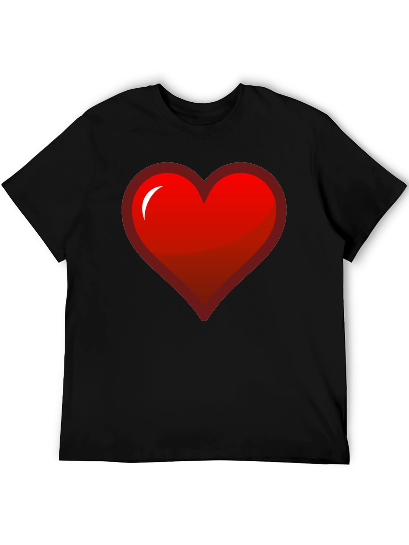 Red Heart Graphic Black T-Shirt